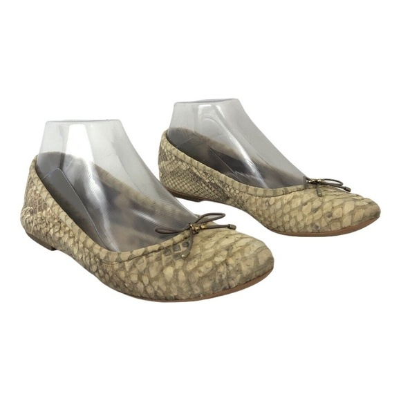 Sam Edelman Womens Size 6 Felicia Leather Snake Ballet Flats - Picture 1 of 7